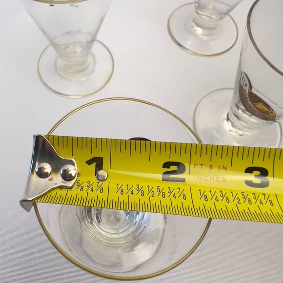 Hand-Painted Vintage Bird Glasses Set of 6 Gold Rim 4 oz Signed Base 3 1/2" H - Picture 9 of 11